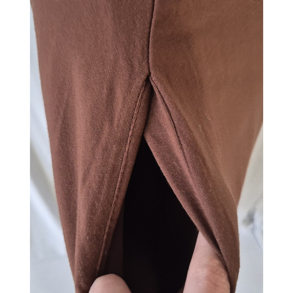 Quince Tencel Jersey Fit And Flare Brown Midi Dress M - Picture 5 of 7